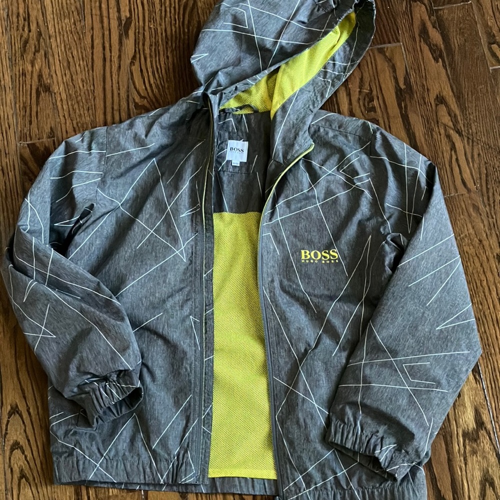 Hugo Boss gray Boys Size 10 Rainjacket/Windcheater